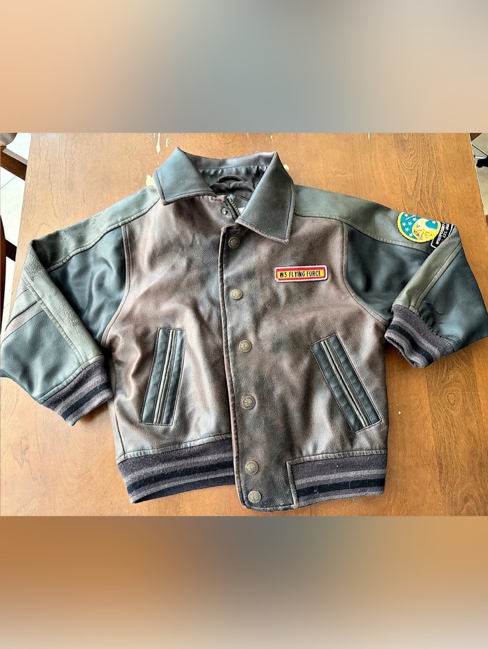 Whispering Smith Vintage Flying Force Faux Leather Flight Jacket